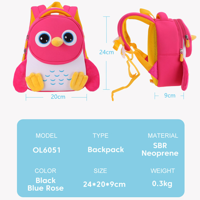 Penguin Waterproof Kids Backpack 3D طفل رضيع الأطفال حقيبة مدرسية روضة الأطفال