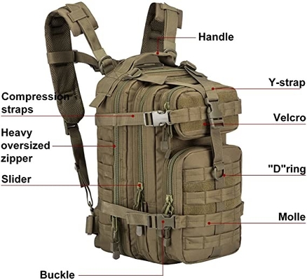 حقيبة الظهر التكتيكية العسكرية ODM حقيبة الظهر LHiking 30L Bug Out Bag